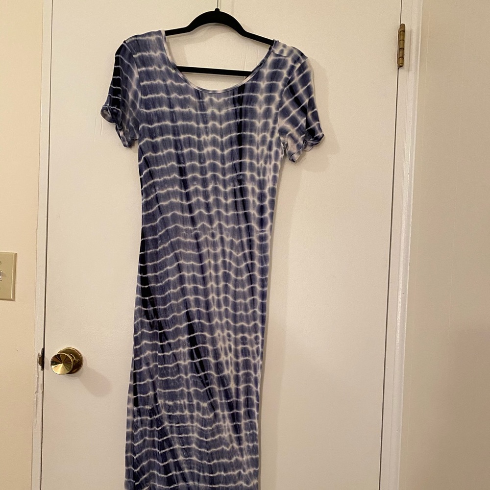 Checkered Tie Dye Maxi Dress